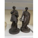 A pair of bronzed style figures of Greek gods