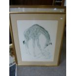 Ralph Thompson; three prints of African wild animals and a signed book 'An Artist's Safari'