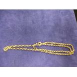 9ct yellow gold rope twist neckchain, marked 9ct weight 6g length approx 48cm