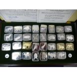 The Official World Wildlife Collection of 30 Sterling Silver ingots, 49.2oz