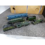 Two Hornby 'OO' locomotives a similar Diesel engine locomotive, two tenders and two boxes of