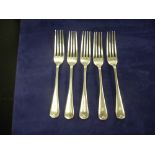 A set of 5 silver forks weight 8.59oz, hallmarked Sheffield 1920 makers marke W & H