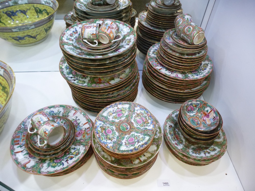 A quantity of Chinese Canton plates, bowls and similar, some 19th Century approx 80 plus pieces