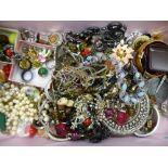 Three large boxes of mixed costume jewellery