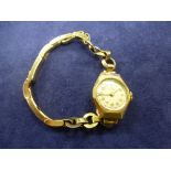 9ct gold ladies watch by Uno, wind-up, weight approx 15g