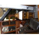 A Victorian French walnut bedside cupboard having marble top