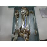 Set of six silver tea spoons wt 3.67 ox marked W and H, hallmarked Sheffield 199, also a pair of