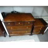 A pair of Stag Minstrel chest of drawers and a matching pair of bedside chests