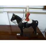 A Beswick model of 'Lifeguard', a trooper mounted on black horse
