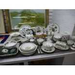 A quantity of Portmeirion tableware, mainly Botanic Garden, including Cake stand, Kettle and Flan