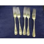 A set of 5 larger silver forks weight 10.6 oz hallmarked Sheffield 1919, maker's mark W & H