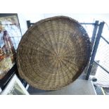 An Eastern European circular fruit drying basket, diameter 123 cms