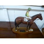 A Beswick model of 'Nijinsky', with jockey Lester Piggott