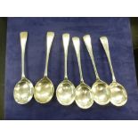 A set of 6 silver soup spoons weight 12.12 ox hallmarked Sheffield 1920 maker's mark W & H