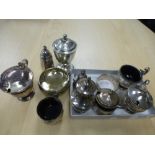 A selection of silver items, all hallmarked wt 10.44 A/H plus a silver sale with a blue liner