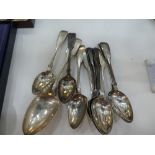 Eleven silver teaspoons hallmarked Glasgow 1849 5.52ox marked 6N, plus one tablespoon, George