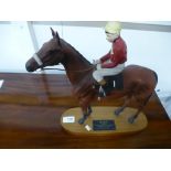 A Beswick model of 'Red Rum', with jockey Brian Fletcher