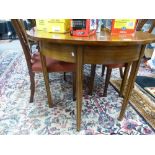 A Georgian mahogany D'end dining table, having centre section with one additional leaf on square