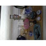 A Chinese Canton vase, a USSR cup and saucer, glassware and sundry
