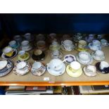 Large collection of cups and saucers to incl. Royal Albert, Royal Doulton, Masons etc.