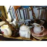 Three boxes of mixed china and glass to include Wedgwood, Royal Doulton, Estee Lauder, etc.