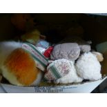 2 Boxes of mixed soft toys