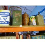 Quantity of vintage oil cans to incl. a Castrol example