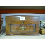 Victorian walnut veneer travelling jewellery box with drawer