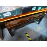 Mahogany rectangular coffee table with galleried top.