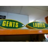 Gents and ladies light up signs
