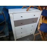 Cream painted chest 2 short over 4 long drawers