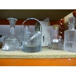 Collection decanters incl. Dartington, crystal ice bucket etc.