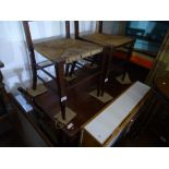 Three chairs, folding cot, rectangular coffee table