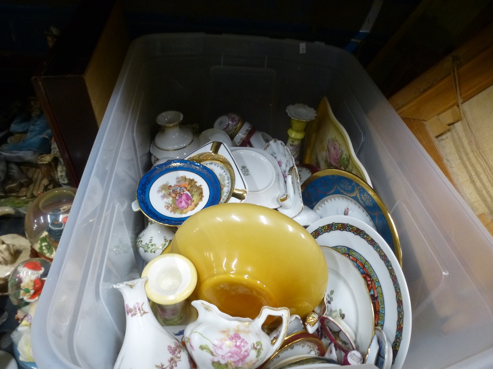 Crate of mixed china to incl. collectors case of Limoges trinket boxes, Capodimonte figure of a man, - Image 2 of 2