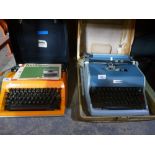 Vintage cased Underwood z1 typewriter and a Contessa example