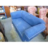 Blue upholstered 2 seat sofa