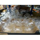 Quantity of Square and round glass vases, etc.