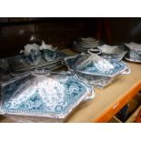 A small quantity of Argyle F & Sons Green and White Chinaware, to include plates, serving dishes