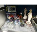 Box of mixed model dragons, glassware etc.