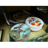 One box of collector's plates of a floral theme and horse racing theme, to include 'Woodland Roses',