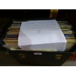 Record case containing Beatles, and related McCartney, Lennon, Ringo vinyl records