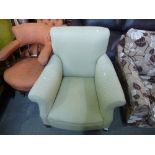 Vintage green fabric upholstered nursing chair
