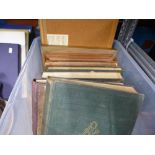 Box mainly old engineering books, pair watercolours depicting Poole Quay etc.