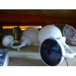 Pair of globular shaped cream wall lights