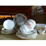 A 6 piece tea service by Colclough china to include cups, saucers, plates, serving plate, sugar bowl