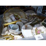 Crate of Limoges china incl. trinket pots, candle sticks etc.