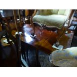 A Georgian mahogany D'end dining table, having centre section with one additional leaf on square