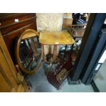 Sundry furniture to include Victorian dressing table mirror, mahogany rack table etc.