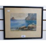 Alice Emily Weston, 1884 - 1973, two signed watercolours of coastal scenes - frame size 11" x 13"