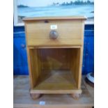 Pine bedside table with a drawer